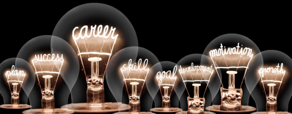 A row of light bulbs